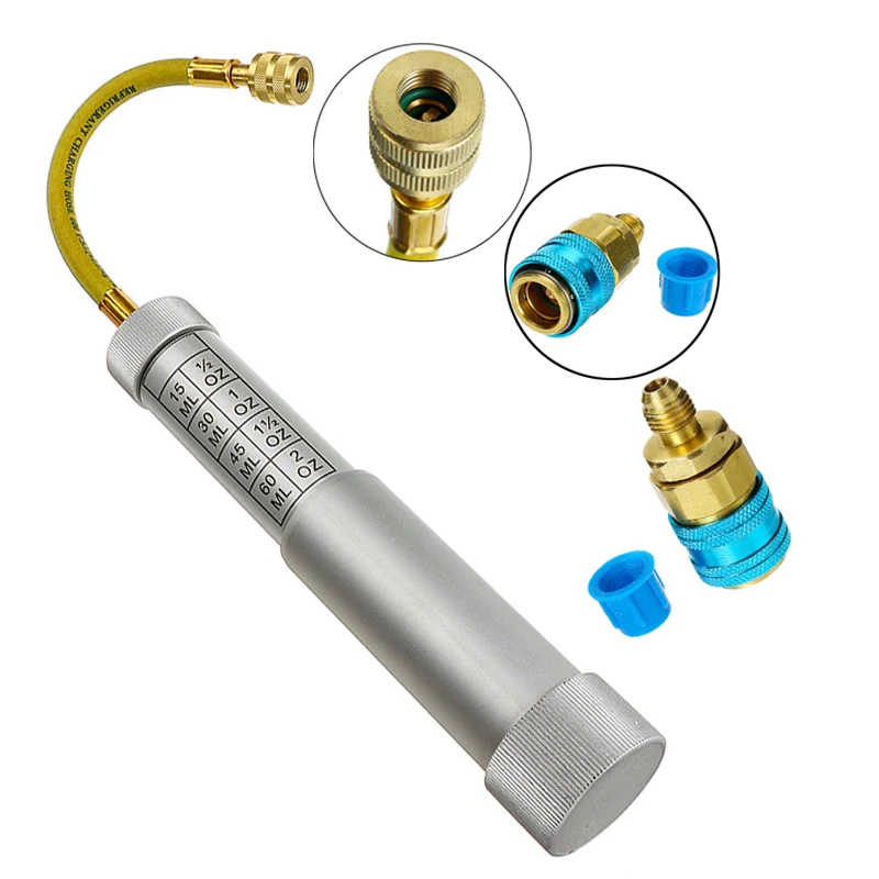 Oil & Dye Syringe 1/4 Inch Sae R134A 2Oz 2 Oz Oiler Automotive Air Conditioning Coolant Filling Tube Injection Tool
Oil & Dye Syringe 1/4 Inch Sae R134A 2Oz 2 Oz Oiler Automotive Air Conditioning Coolant Filling Tube Injection Tool