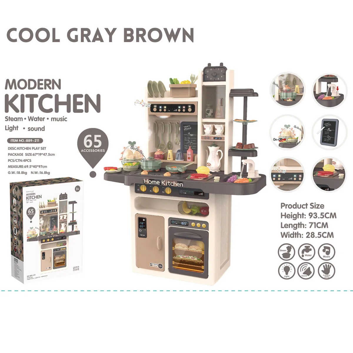 65Pcs Kid Kitchen Toy Simulation Kitchen Toy Spray Water ABS Dinnerware Pretend Play Kitchen Cooking Table Set Children's Gift
65Pcs Kid Kitchen Toy Simulation Kitchen Toy Spray Water ABS Dinnerware Pretend Play Kitchen Cooking Table Set Children's Gift