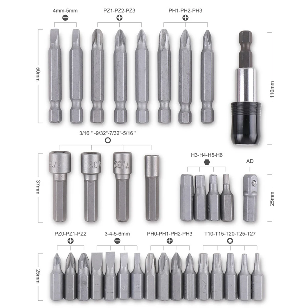 34pcs Screwdriver Bit Set Security Hex Torx Tri-wing Power Drill Screwdriver Tool Bit Set With Box Dropshipping
34pcs Screwdriver Bit Set Security Hex Torx Tri-wing Power Drill Screwdriver Tool Bit Set With Box Dropshipping