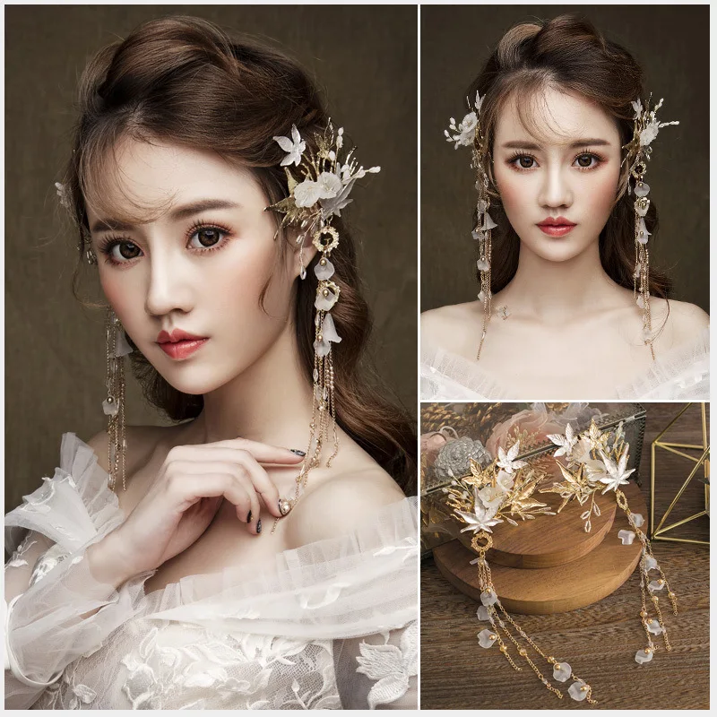 Bridal tiara gold fringed shell beaded flower earrings wedding hair accessory set wedding hair accessories wedding dress
Bridal tiara gold fringed shell beaded flower earrings wedding hair accessory set wedding hair accessories wedding dress