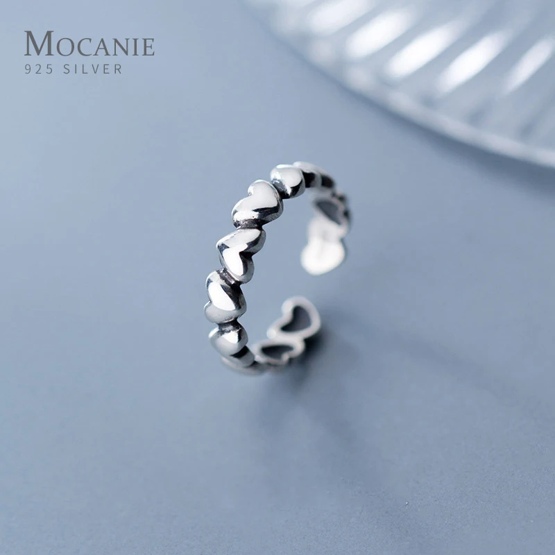 Mocanie Vintage 925 Sterling Silver Stackable Love Hearts Opening Ring for Women Adjustable Ring Fine Jewelry Valentine's Gift
Mocanie Vintage 925 Sterling Silver Stackable Love Hearts Opening Ring for Women Adjustable Ring Fine Jewelry Valentine's Gift