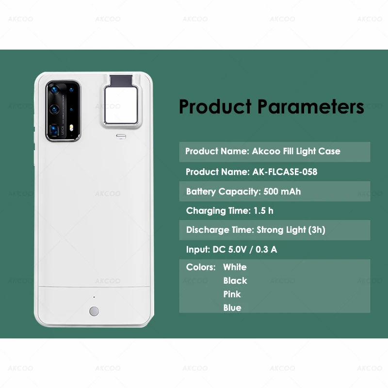 Akcoo P40 Pro Ring Light Case LED Illuminated Selfie Light Up Rechargeable Cover for Huawei P20 30 Pro Plus
Akcoo P40 Pro Ring Light Case LED Illuminated Selfie Light Up Rechargeable Cover for Huawei P20 30 Pro Plus