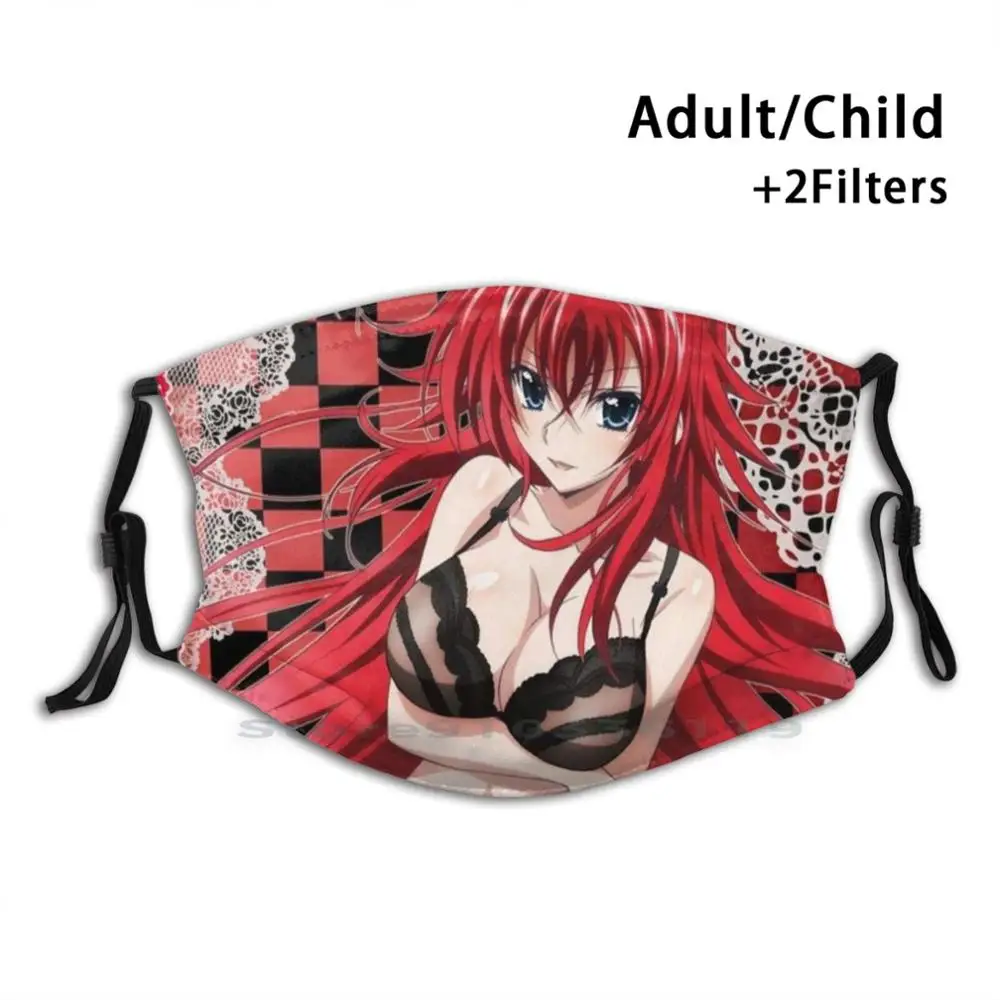 Забавная моющаяся маска для лица Dxd - Rias Gremory взрослых и детей с фильтром Аниме