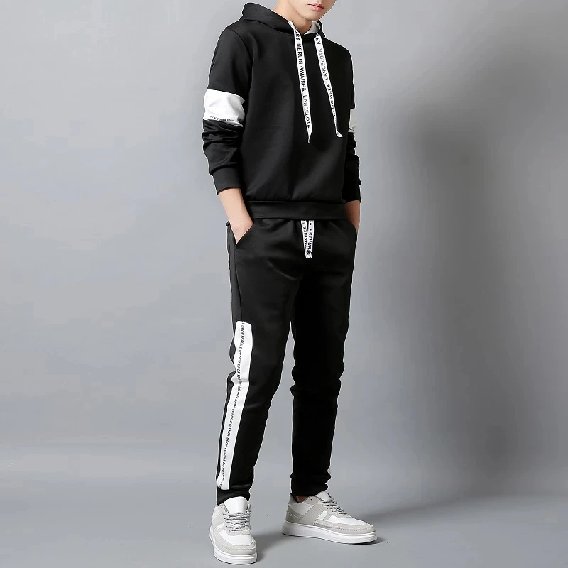 Casual Tracksuit Men Spring Autumn Patchwork New Men's Hoodies + Sweatpants Two Piece Sets Sportswear Mens Tracksuits Set Male 
Casual Tracksuit Men Spring Autumn Patchwork New Men's Hoodies + Sweatpants Two Piece Sets Sportswear Mens Tracksuits Set Male