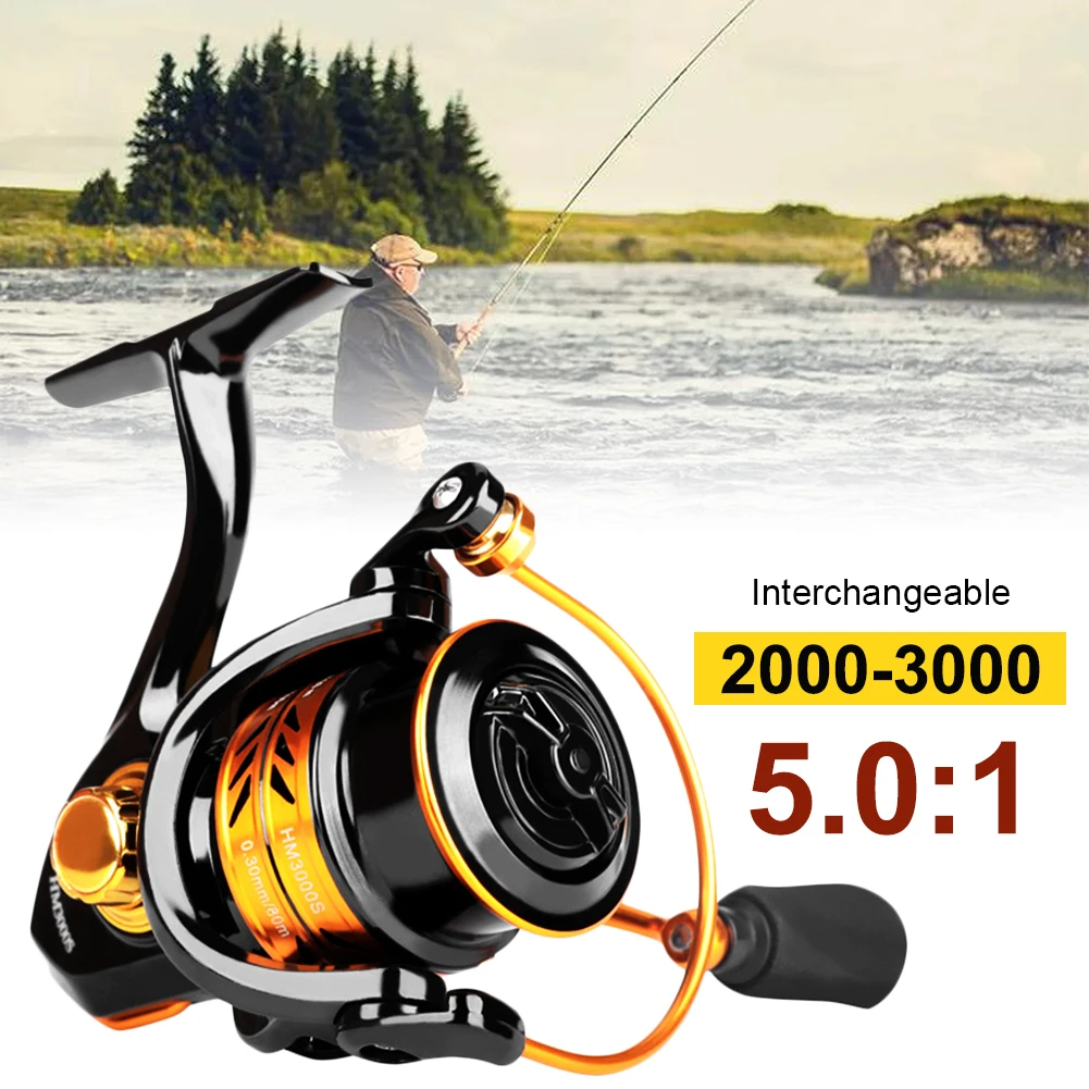 Катушка для спиннинга HM 2000/3000, металлическая катушка для рыбалки, максимальная мощность фрикциона 8 кг.
Катушка для спиннинга HM 2000/3000, металлическая катушка для рыбалки, максимальная мощность фрикциона 8 кг.