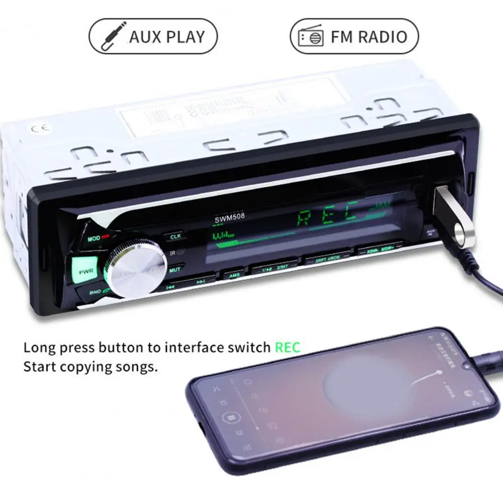 Автомобильный стерео-радиоприемник SWM-508 Bluetooth громкая связь FM Aux RCA входной