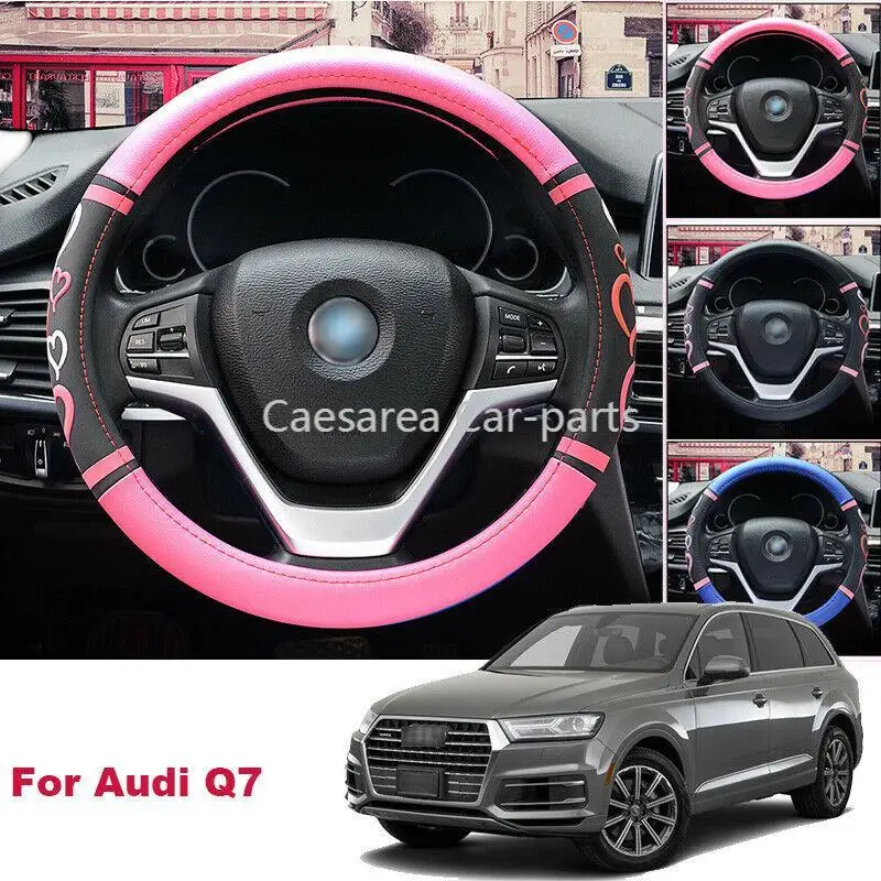 High Quality all seasons 38CM Non-slip PU leather car steering wheel Glove cover for Audi Q7 
High Quality all seasons 38CM Non-slip PU leather car steering wheel Glove cover for Audi Q7