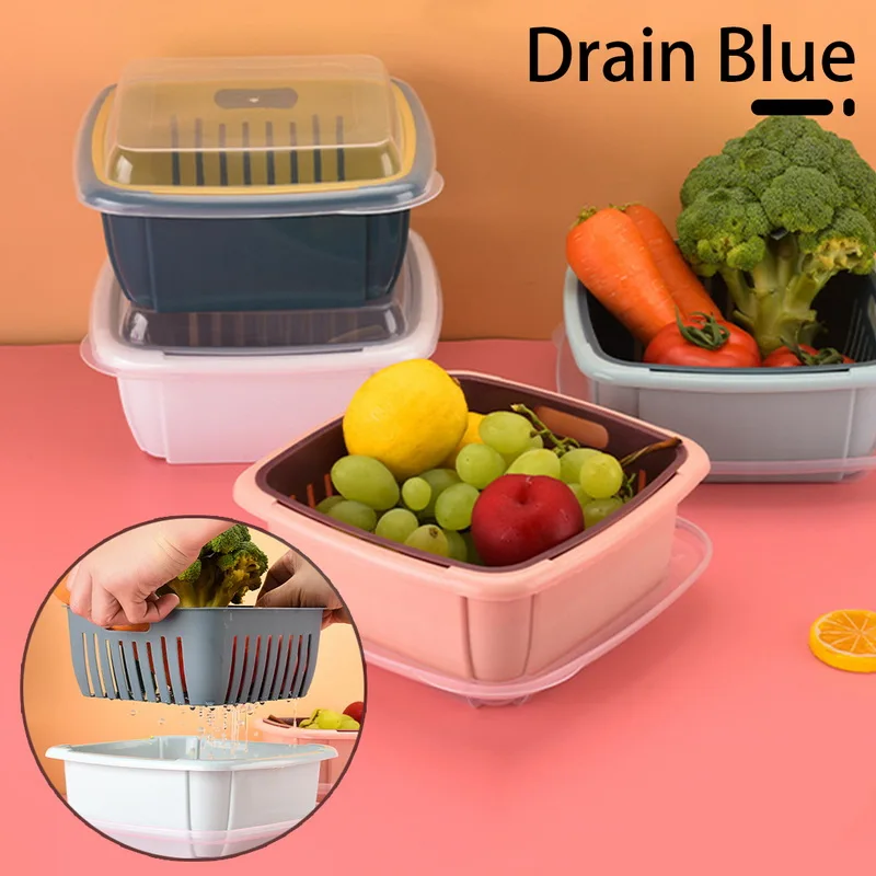 Multi-functional Fruit Storage Basket Drain Basket Kitchen Organizer Refrigerator Crisper Double-Layer Washing Vegetable Basket
Multi-functional Fruit Storage Basket Drain Basket Kitchen Organizer Refrigerator Crisper Double-Layer Washing Vegetable Basket