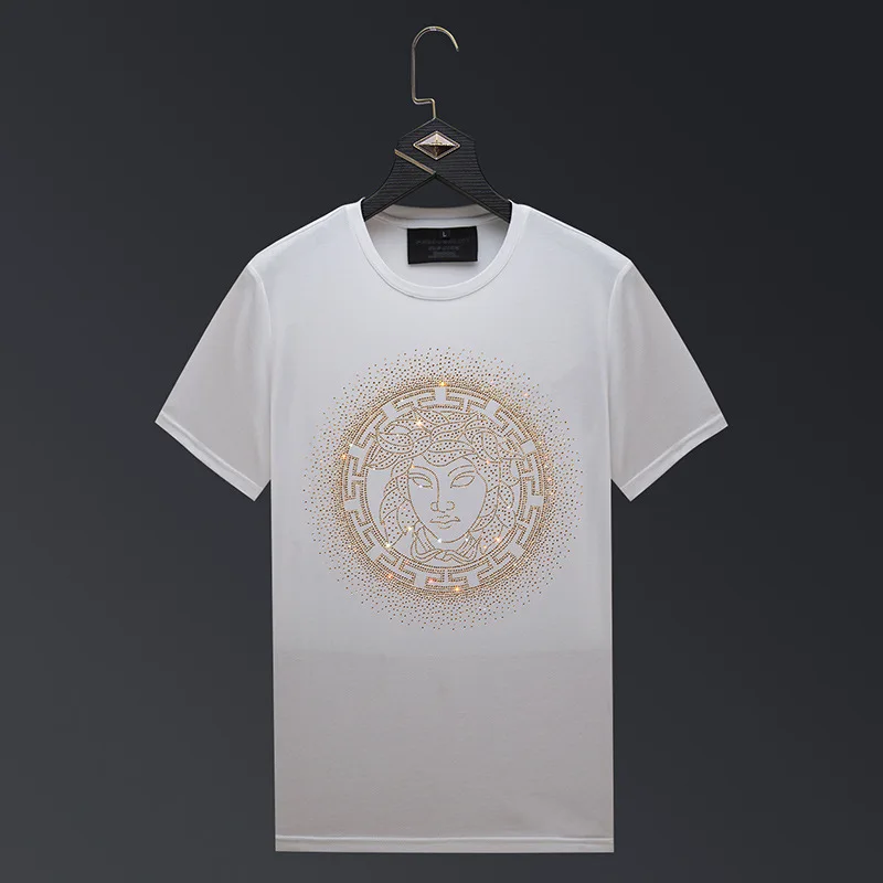 2021 Character Rhinestones T Shirts Men Brand Short Sleeve Fashion Man Streetwear Modal Cotton O Neck Slim Tshirts Plus Size 6XL
2021 Character Rhinestones T Shirts Men Brand Short Sleeve Fashion Man Streetwear Modal Cotton O Neck Slim Tshirts Plus Size 6XL