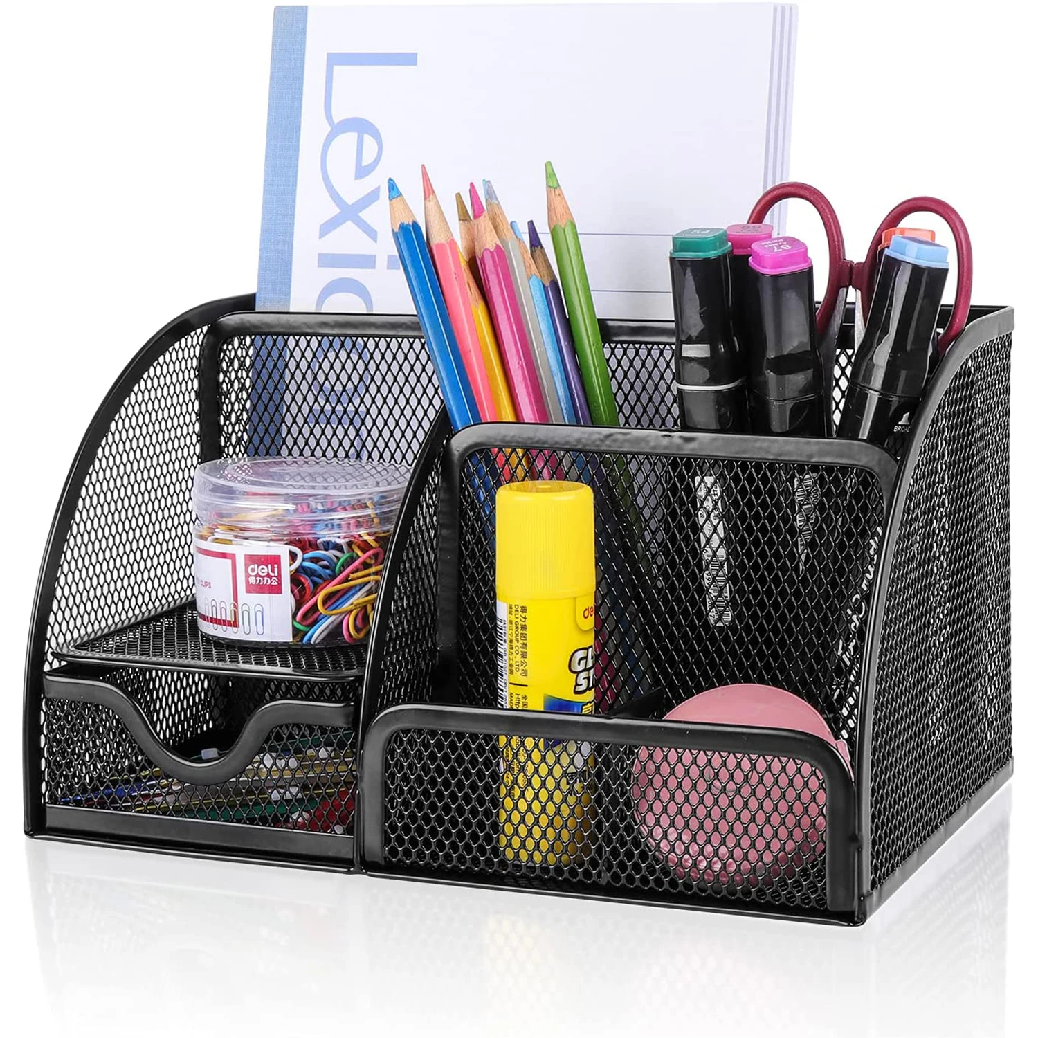 Desk Organizer Office Accessories Multi-Functional Mesh Desk Organizer with 6 Compartments and 1 Drawer for Home Office
Desk Organizer Office Accessories Multi-Functional Mesh Desk Organizer with 6 Compartments and 1 Drawer for Home Office