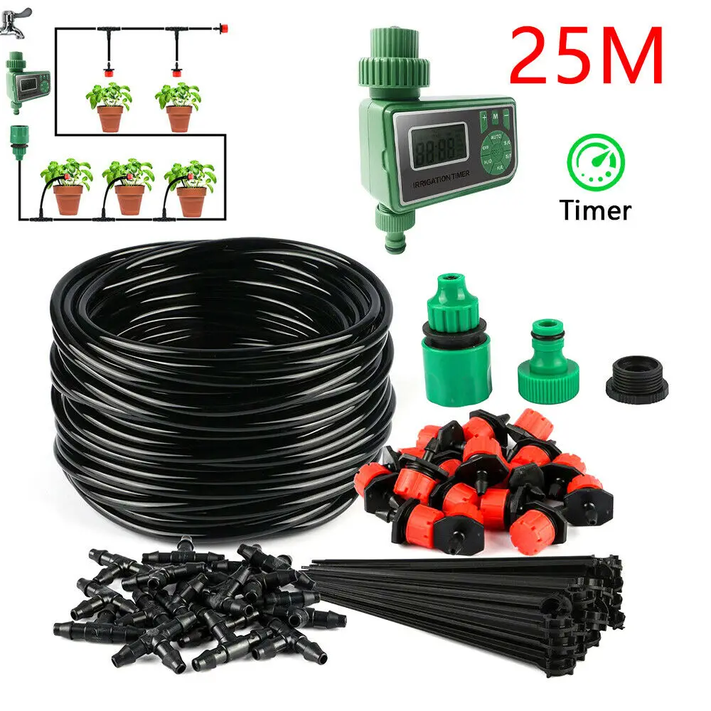25M DIY Drip Irrigation System Automatic Watering Irrigation System Kit Garden Hose Micro Drip Watering Kits Adjustable dripper
25M DIY Drip Irrigation System Automatic Watering Irrigation System Kit Garden Hose Micro Drip Watering Kits Adjustable dripper
