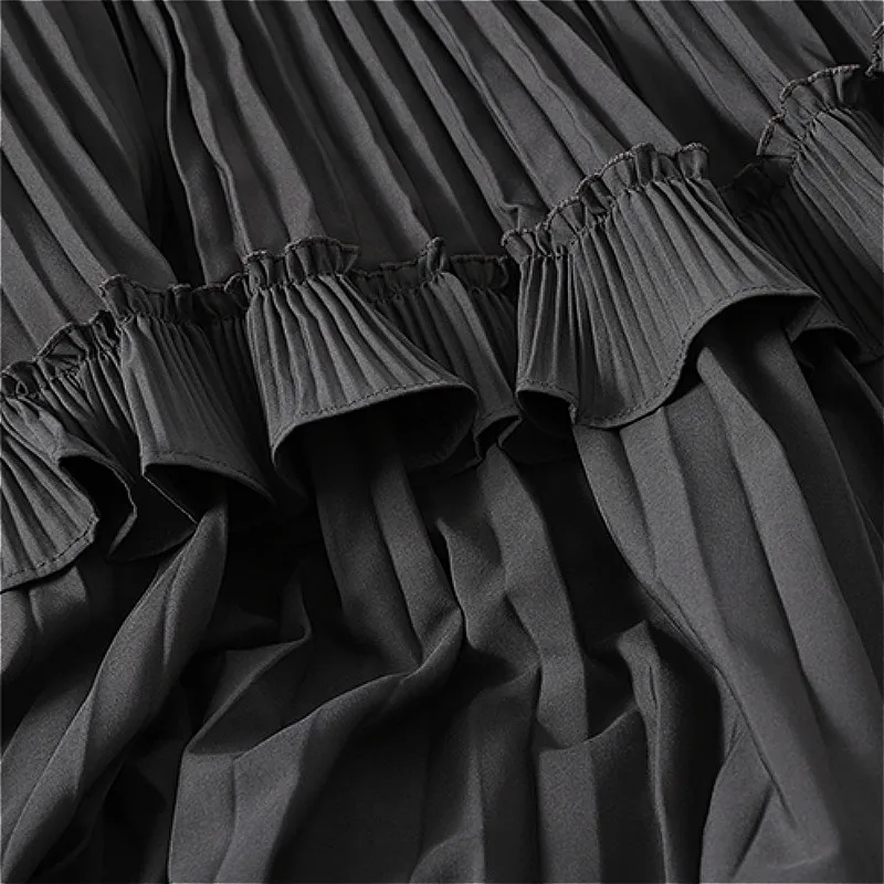Skirts Women Empire Fashion Spring All-match Party Holiday Lady Basic Solid Female Mid-Calf Ruffles Pleated Preppy Style Lovely 
Skirts Women Empire Fashion Spring All-match Party Holiday Lady Basic Solid Female Mid-Calf Ruffles Pleated Preppy Style Lovely