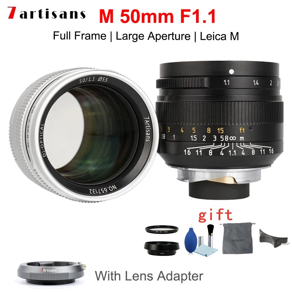 

7 Artisans 7artisans 50mm F1.1 Full Frame Large Aperture Prime M-mount Lens For Leica M Camera M240 M3 M5 M6 M7 M8 M9 M9p M10