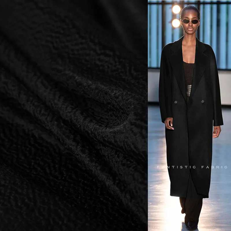 2020 Luxury Black Single-sided Big Water Wave 100% Cashmere Fabric Autumn Winter Medium Thin Coat Fabrics Cloth by the Meter
2020 Luxury Black Single-sided Big Water Wave 100% Cashmere Fabric Autumn Winter Medium Thin Coat Fabrics Cloth by the Meter