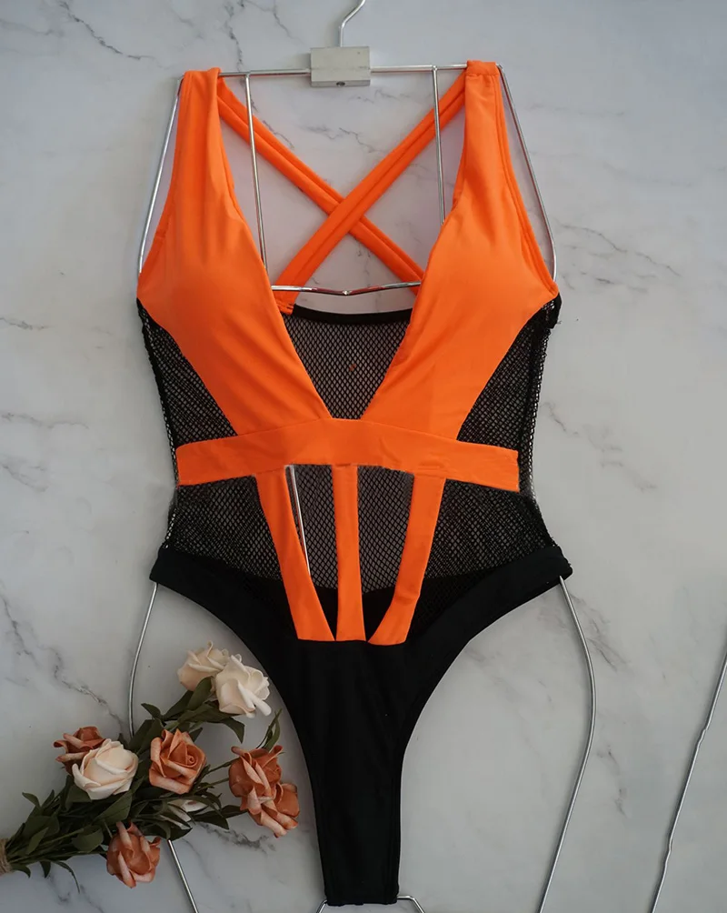 Sexy Mesh One Piece Swimsuit Women Hollow Out Monokini Push Up Bikinis V-Neck Cut Out Swimwear Splicing Bodysuit Bathing Suit
Sexy Mesh One Piece Swimsuit Women Hollow Out Monokini Push Up Bikinis V-Neck Cut Out Swimwear Splicing Bodysuit Bathing Suit