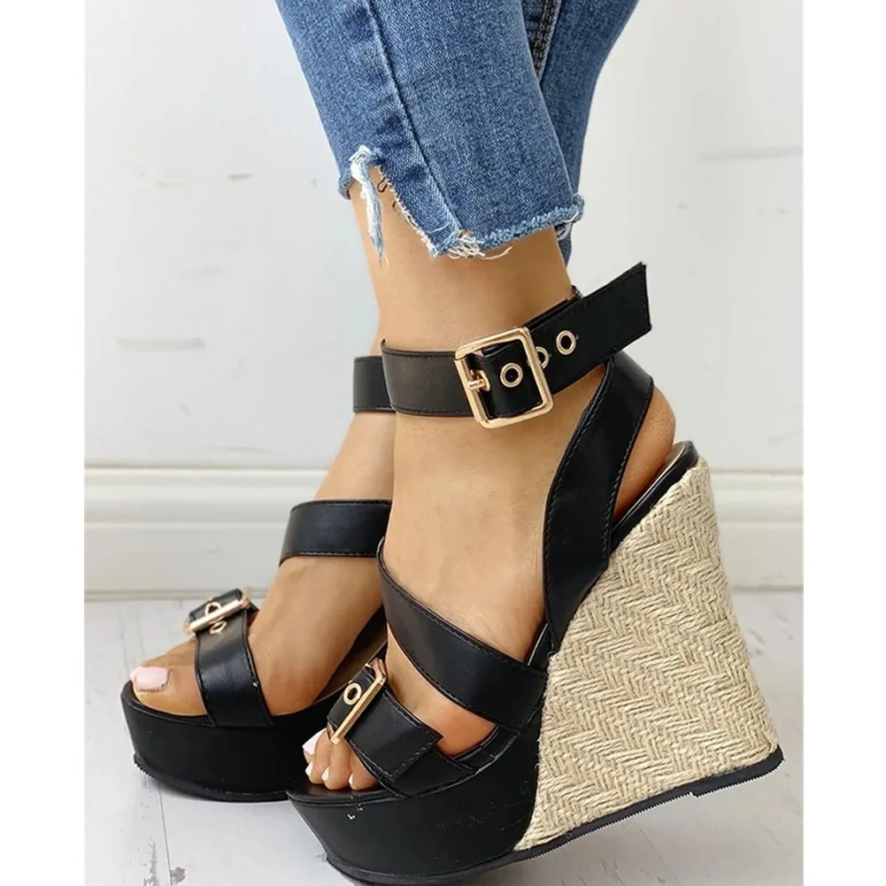 Mixed Colors Super High Wedges With Platform Buckle Strap Classic Casual 2021 Woman Shoes Fashion Sandals Big Size 34-43
Mixed Colors Super High Wedges With Platform Buckle Strap Classic Casual 2021 Woman Shoes Fashion Sandals Big Size 34-43