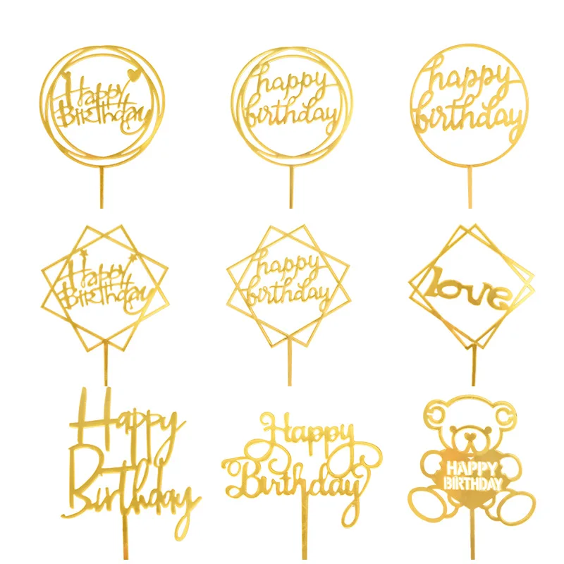 1pc Acrylic Cake Topper Gold Cake Flag Dessert Decoration Happy Birthday Party Cupcake Toppers for Birthday Gifts Wedding
1pc Acrylic Cake Topper Gold Cake Flag Dessert Decoration Happy Birthday Party Cupcake Toppers for Birthday Gifts Wedding