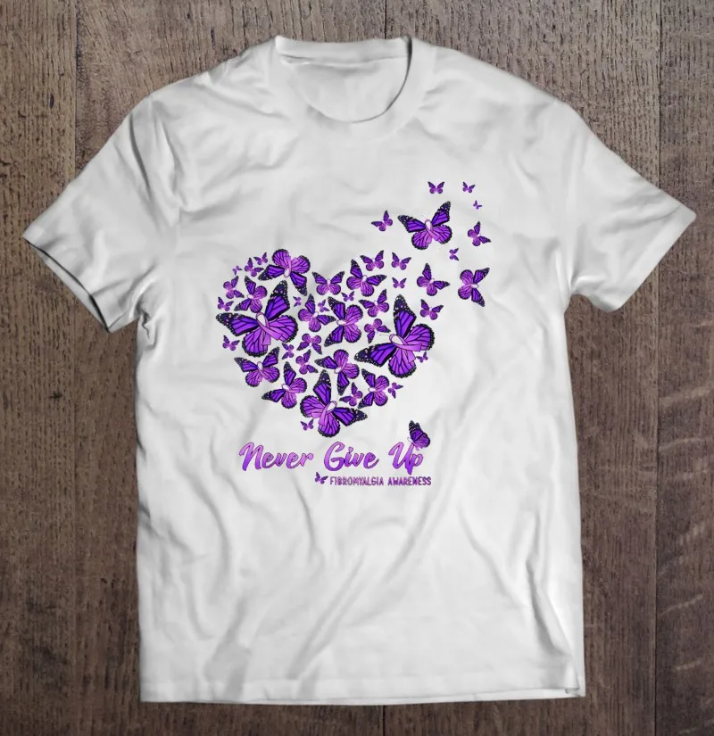 Never Give Up Fibromyalgia Awareness Purple Ribbon Butterflies Heart Unisex Summer T Shirt For Men Women S To 4Xl
Never Give Up Fibromyalgia Awareness Purple Ribbon Butterflies Heart Unisex Summer T Shirt For Men Women S To 4Xl