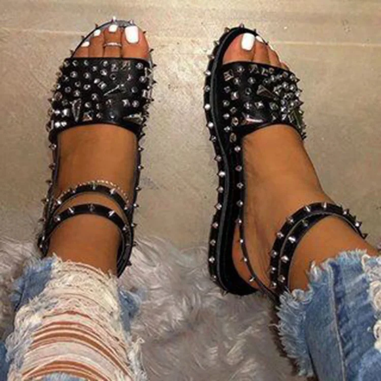 Women's shoes summer new flat buckle women's sandals cross-border hot-selling large size rivet beach shoes fashion personality
Women's shoes summer new flat buckle women's sandals cross-border hot-selling large size rivet beach shoes fashion personality