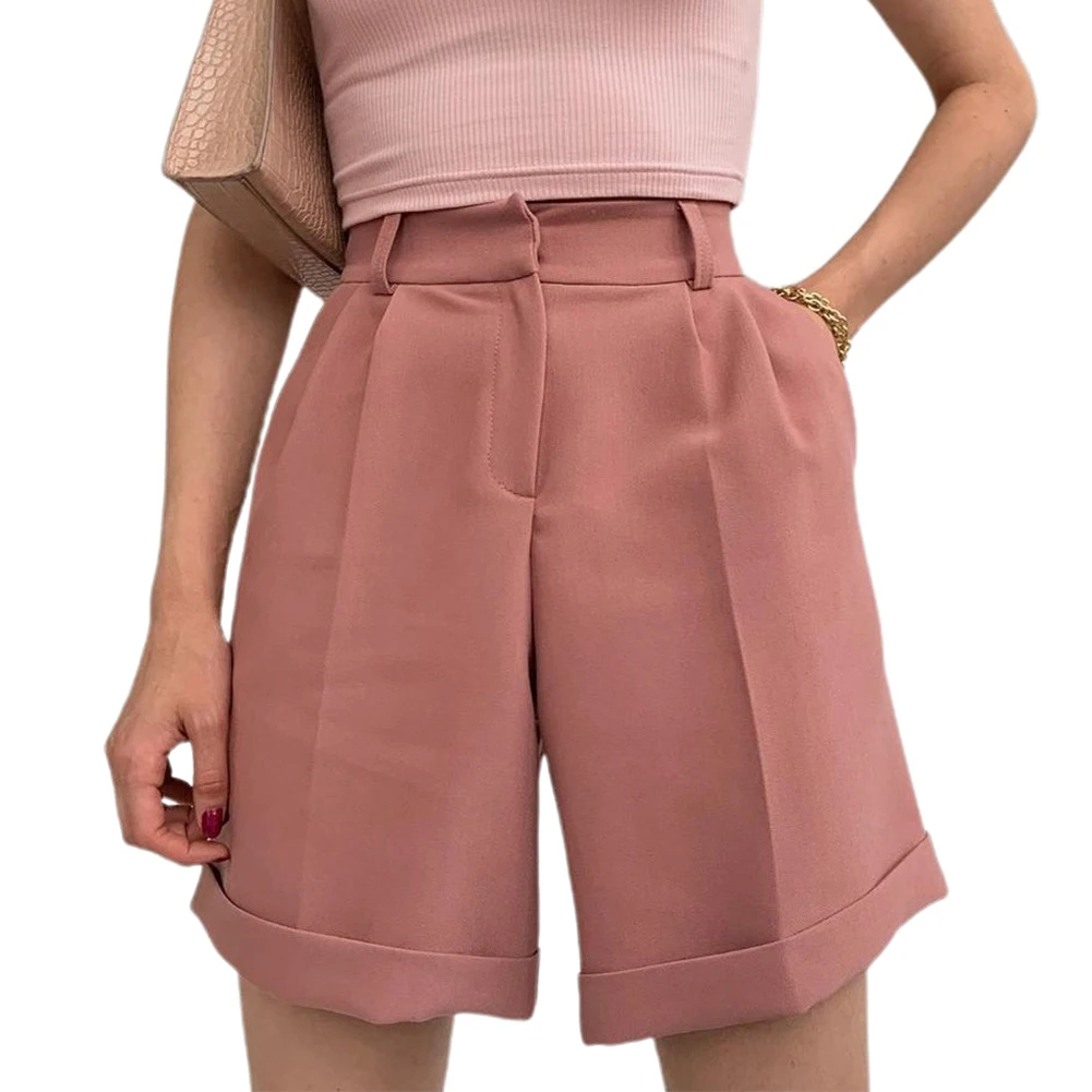 Women Casual Solid Color High Waist Pockets Suit Shorts Short Trousers Party Pants Side pockets are convenient for storing you b
Women Casual Solid Color High Waist Pockets Suit Shorts Short Trousers Party Pants Side pockets are convenient for storing you b