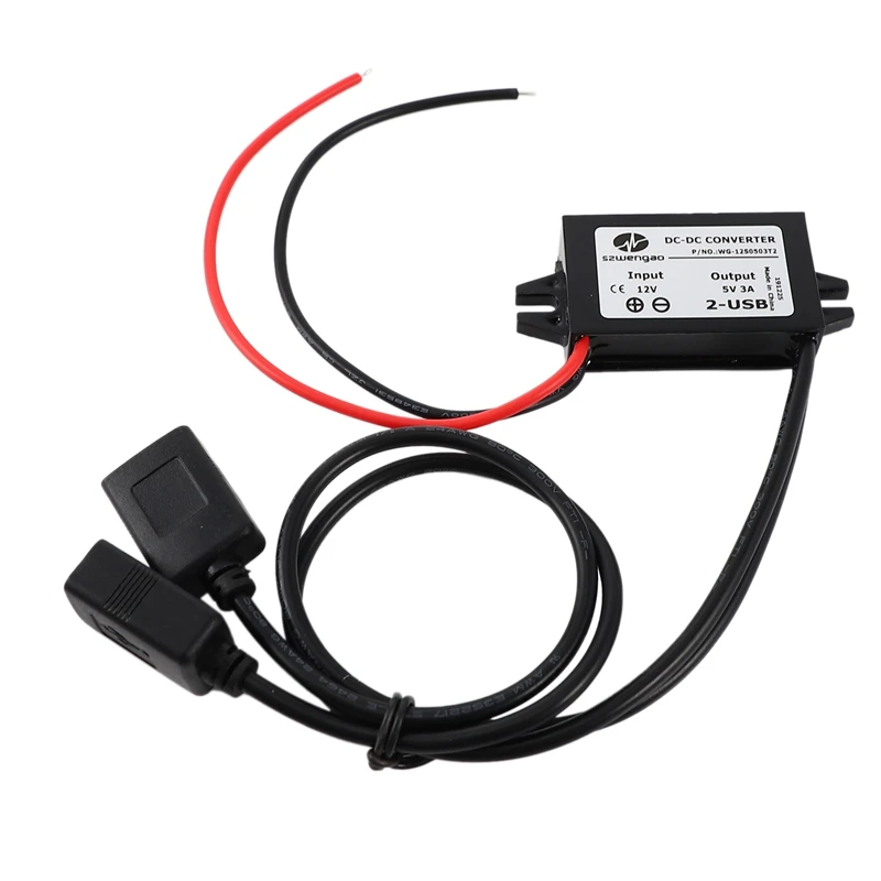 Szwengao 12V to 5V 3A 15W DC to DC Converter Regulator Module Dual USB Output Power Adapter for Car Boat Motorcycle
Szwengao 12V to 5V 3A 15W DC to DC Converter Regulator Module Dual USB Output Power Adapter for Car Boat Motorcycle