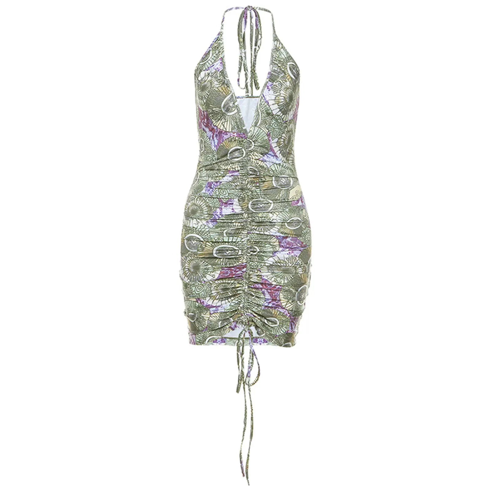 Women Digital Print Mini Dress with Drawstring Summer Sexy Sleeveless Halter Deep V-neck High Waist Bodycon Dress 2021
Women Digital Print Mini Dress with Drawstring Summer Sexy Sleeveless Halter Deep V-neck High Waist Bodycon Dress 2021