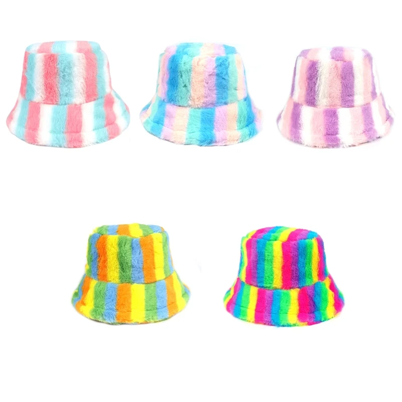 Bucket Hat with Rainbow Straps in Fur Made Fisherman Cap Winter Autumn Outdoor Panama for Men Women with Flat Top
Bucket Hat with Rainbow Straps in Fur Made Fisherman Cap Winter Autumn Outdoor Panama for Men Women with Flat Top