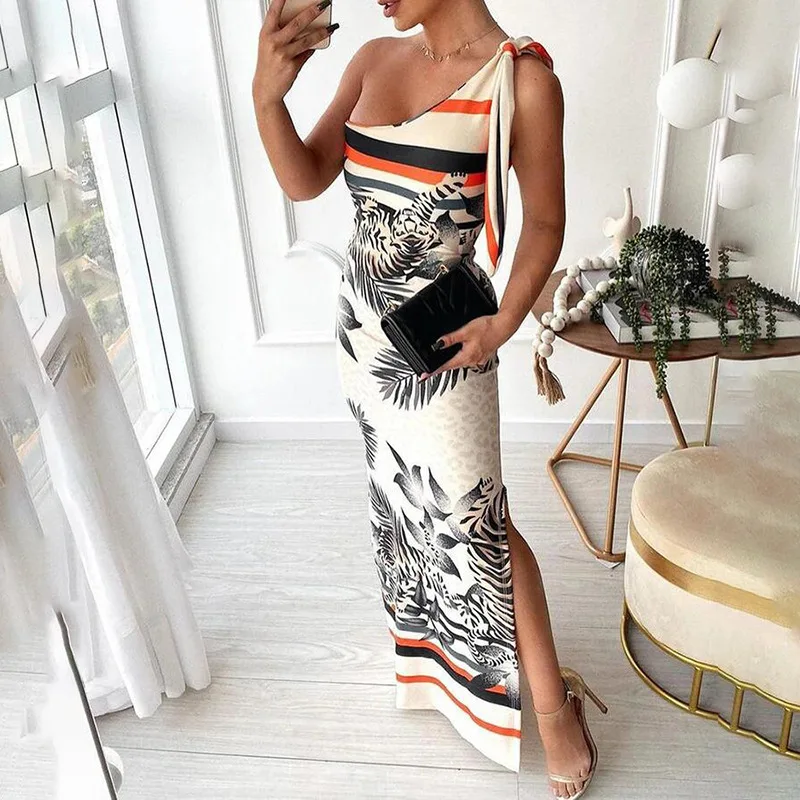 WEPBEL Women Elegant Loose Irregular Dress Ladies Summer Fashion Sexy Sleeveless One Shoulder Bow Tie Slit Long Dress
WEPBEL Women Elegant Loose Irregular Dress Ladies Summer Fashion Sexy Sleeveless One Shoulder Bow Tie Slit Long Dress