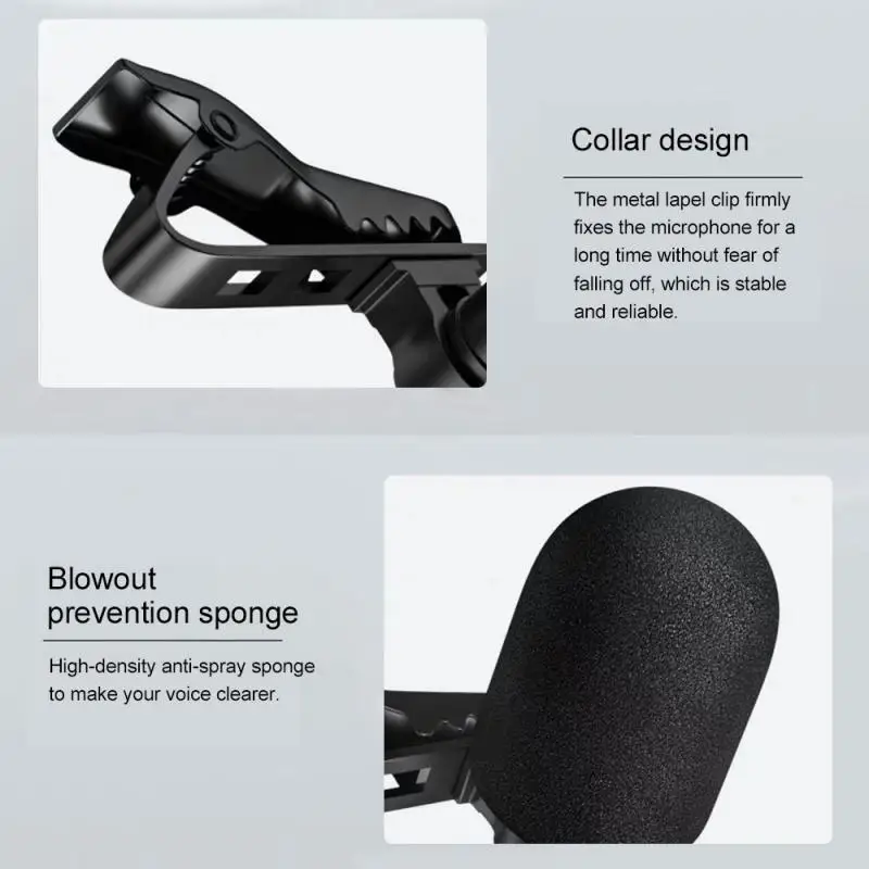 Multifunctional Microphone 3.5mm Jack Lavalier Tie Clip Micro Mini Audio Mic for Computer Laptop Mobile Phone Type-c Interface
Multifunctional Microphone 3.5mm Jack Lavalier Tie Clip Micro Mini Audio Mic for Computer Laptop Mobile Phone Type-c Interface