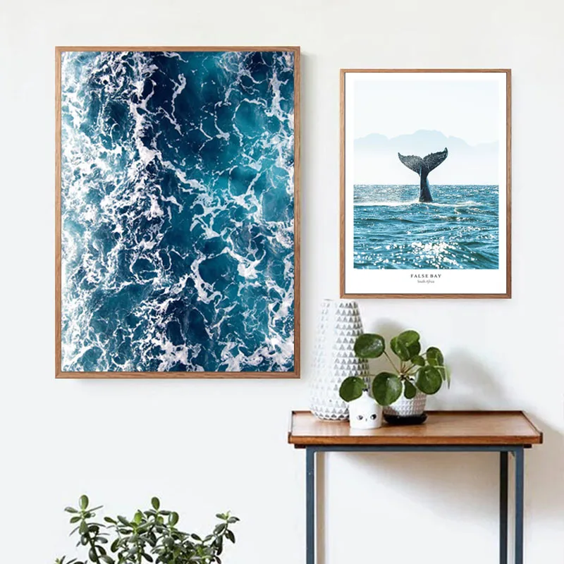 

Whale Tail Posters Hd Prints Seascape Nordic Style Wall Art Ocean Waves Canvas Painting Modern Pictures Living Room Home Decor