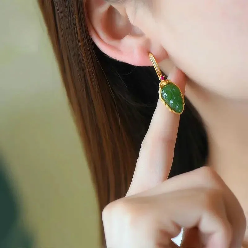 Elegant Classic Luxury Natural Jasper Earrings S925 Sterling Silver Gold, Branches and Leaves Earrings Ladies Long Temperament
Elegant Classic Luxury Natural Jasper Earrings S925 Sterling Silver Gold, Branches and Leaves Earrings Ladies Long Temperament