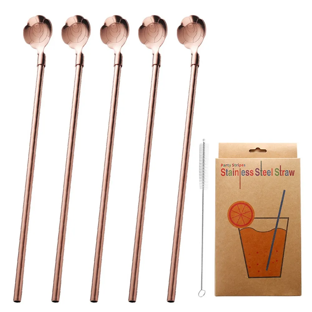 Reusable Straw Spoon 18/10 Stainless Steel Colorful Creative Flower Cocktail Drinking Straw Spoon Milk Bar Coffee Stirring Tool
Reusable Straw Spoon 18/10 Stainless Steel Colorful Creative Flower Cocktail Drinking Straw Spoon Milk Bar Coffee Stirring Tool