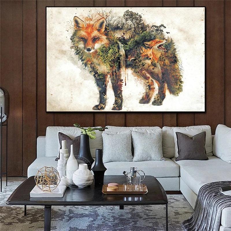 Abstract Animal Wall Art Elephant and Fox Canvas Painting Modern Popular Creative Poster Interior Home Decoration(No Frame)
Abstract Animal Wall Art Elephant and Fox Canvas Painting Modern Popular Creative Poster Interior Home Decoration(No Frame)