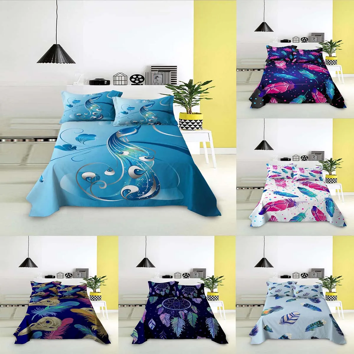 Bedsheet 3D Feather Pattern Bedclothes Bed Sheet Pillow Case 3 PCS Bedding Set 259x228 Butterfly Dream Eye Bedding Covers Set
Bedsheet 3D Feather Pattern Bedclothes Bed Sheet Pillow Case 3 PCS Bedding Set 259x228 Butterfly Dream Eye Bedding Covers Set