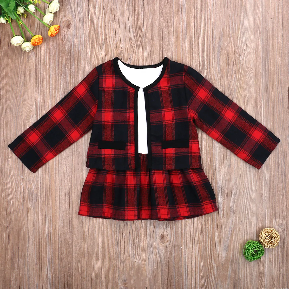 0-6 Years Baby Girls Fashion 2PCS Outfit Long Sleeve Dress and Plaid Coat Autumn Set
0-6 Years Baby Girls Fashion 2PCS Outfit Long Sleeve Dress and Plaid Coat Autumn Set