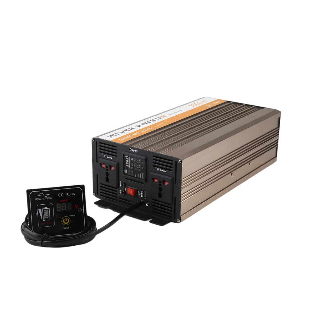 2000W Wind Inverter MAX 4000W Pure Sine Wave Inverter DC 12V 24V 48V to AC 110V 220V ffor Home Use with Outside LCD screen
2000W Wind Inverter MAX 4000W Pure Sine Wave Inverter DC 12V 24V 48V to AC 110V 220V ffor Home Use with Outside LCD screen