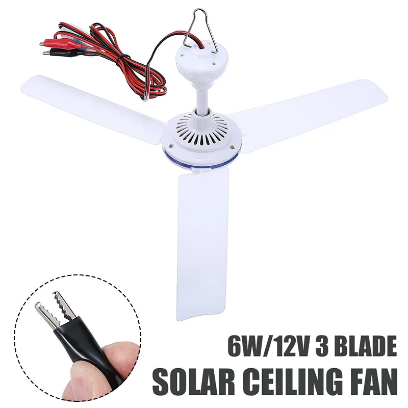 Solar Powered Ceiling Fan 12V 6W 20'' Electric Hanging Fan With Switch 3 Blades Energy-saving For Caravan Camping Household
Solar Powered Ceiling Fan 12V 6W 20'' Electric Hanging Fan With Switch 3 Blades Energy-saving For Caravan Camping Household
