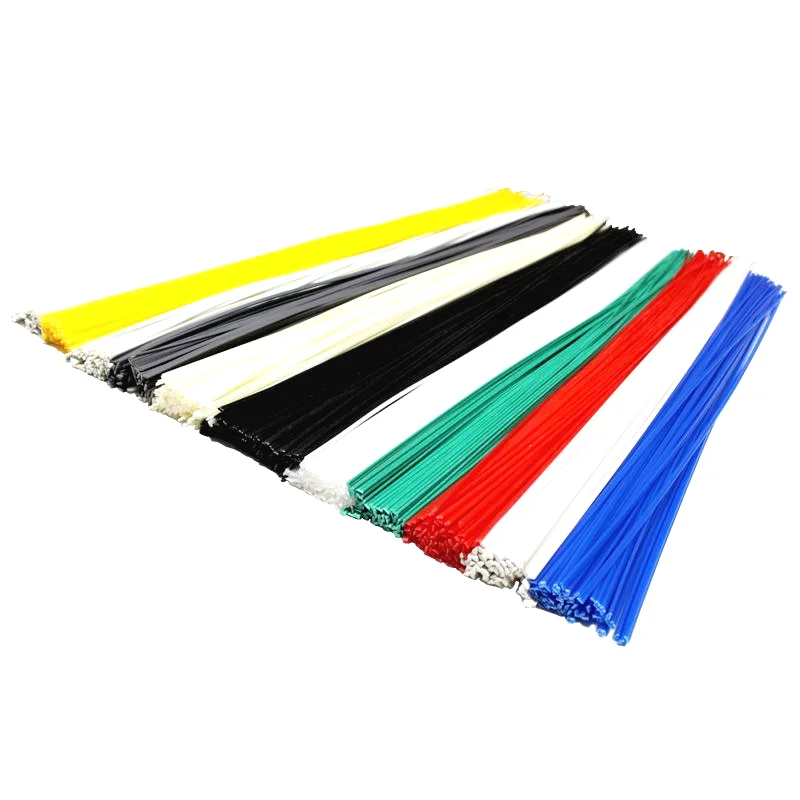 1 кг (около 100 штук) ПП Пластиковые сварочные прутки длиной 1 м синий/белый/красный/зеленый/прозрачный/черный/желтый 
1 кг (около 100 штук) ПП Пластиковые сварочные прутки длиной 1 м синий/белый/красный/зеленый/прозрачный/черный/желтый