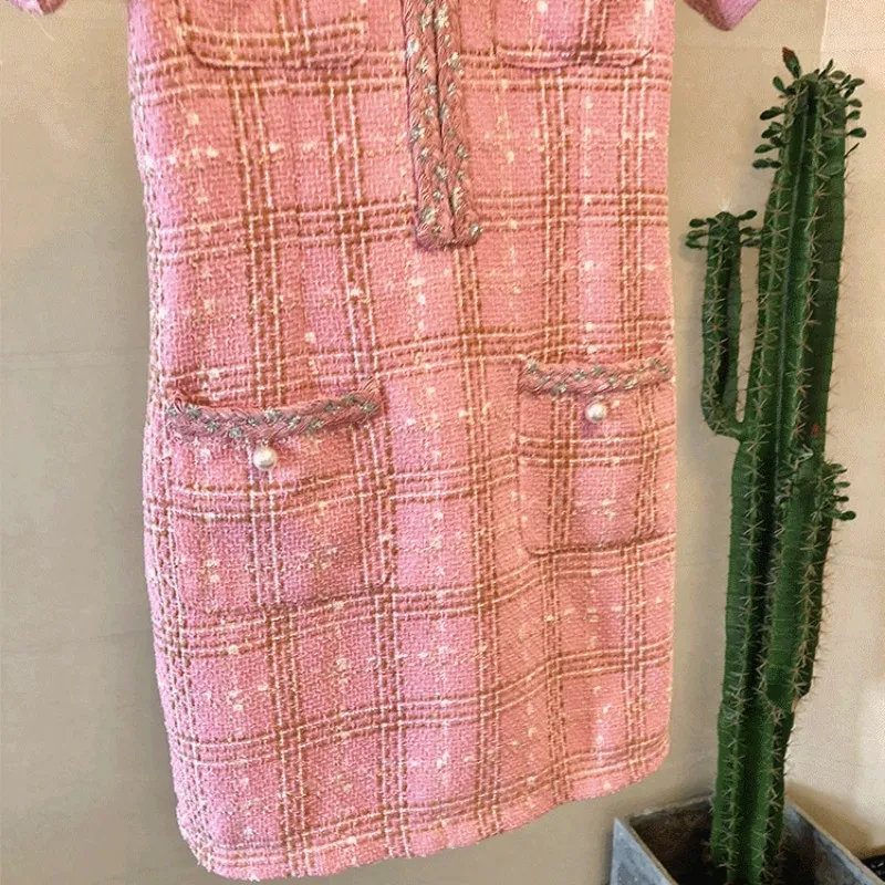 Women Elegant Short Sleeve Dress Tweed Jacket Two Piece Set Slim Fit Formal Party Outfits Matching Sets Office Ladies Suit Pink
Women Elegant Short Sleeve Dress Tweed Jacket Two Piece Set Slim Fit Formal Party Outfits Matching Sets Office Ladies Suit Pink