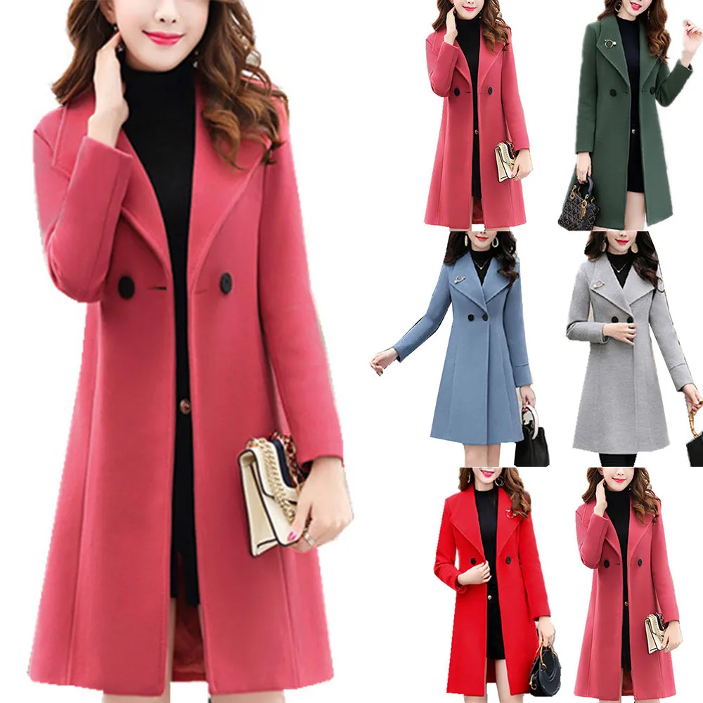 Women Plain Lapel Overcoat Ladies Winter Mid-Length Lapel Jacket Coat Casual Outwear Plus Size Overcoat Manteau Femme Hiver
Women Plain Lapel Overcoat Ladies Winter Mid-Length Lapel Jacket Coat Casual Outwear Plus Size Overcoat Manteau Femme Hiver