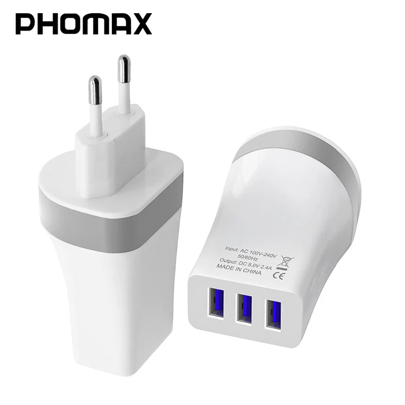 Портативное зарядное устройство PHOMAX 5 В 3 4 А порта USB EU для XIAOMI SAMSUNG ASUS pengsi daya черное