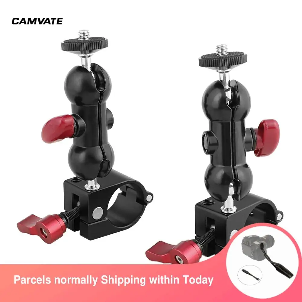 CAMVATE 2 Pieces 25mm Single Rod Clamp + 360° Swivel Ball Head With 1/4"-20 Threaded For Monitor,Video Light,Flash,LCD Mounting
CAMVATE 2 Pieces 25mm Single Rod Clamp + 360° Swivel Ball Head With 1/4"-20 Threaded For Monitor,Video Light,Flash,LCD Mounting
