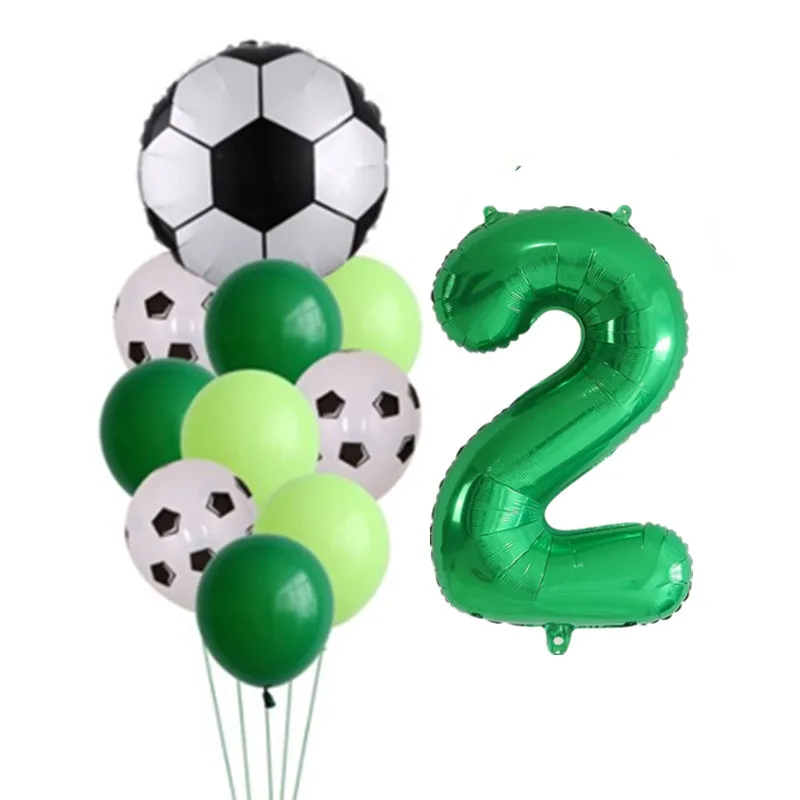 

12 шт./лот 30 дюймов зеленые цифры, фольгированные шары, футбольные круглые зеленые шары для дня рождения, украшение для вечеринки, подарки для...