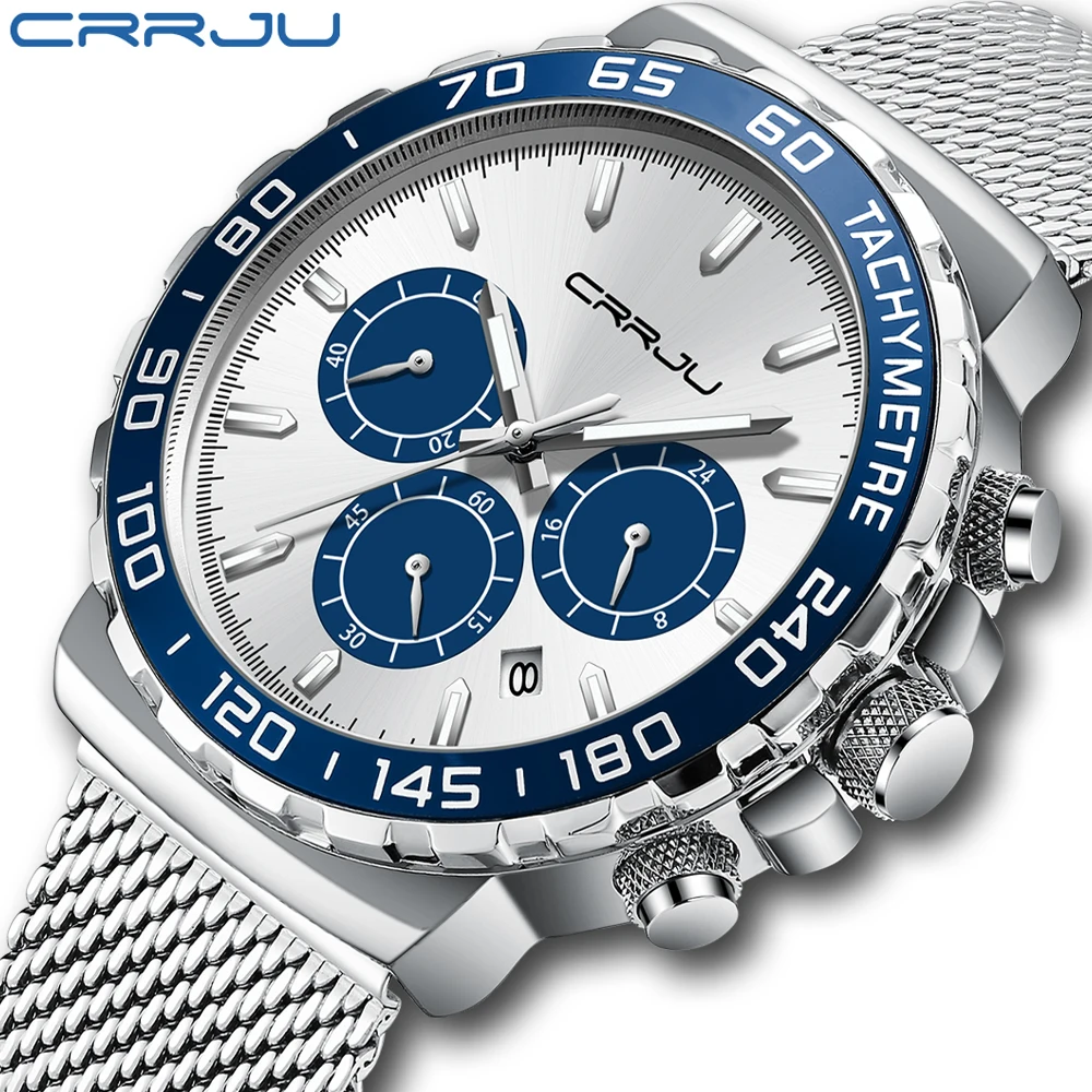 CRRJU Men Watch 2022 New Quartz Japanese Chronograph Top Brand Stopwatch Waterproof Stainless Wristwatches Relogio Masculino
CRRJU Men Watch 2022 New Quartz Japanese Chronograph Top Brand Stopwatch Waterproof Stainless Wristwatches Relogio Masculino
