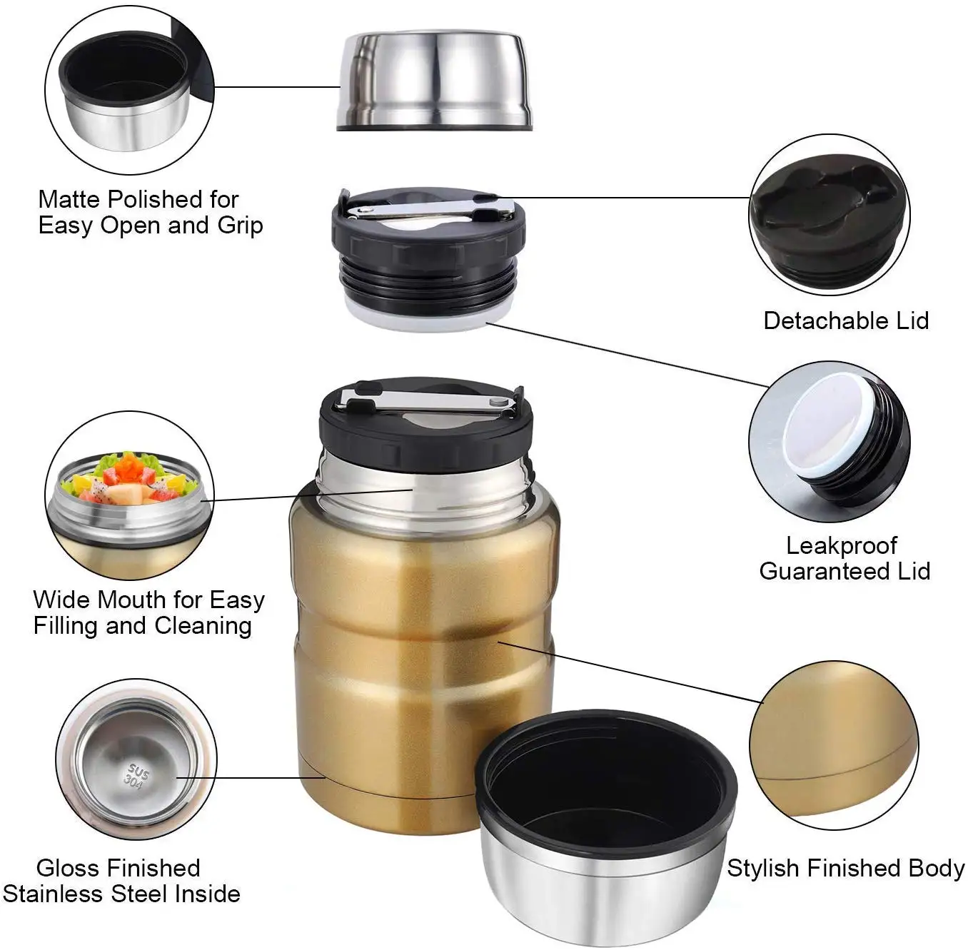 500ML Stainless Steel Vacuum Flask Food Vacuum Freshness Lunch Box Portable For Office Picnic Trip Flasks Thermocup With Spoon
500ML Stainless Steel Vacuum Flask Food Vacuum Freshness Lunch Box Portable For Office Picnic Trip Flasks Thermocup With Spoon