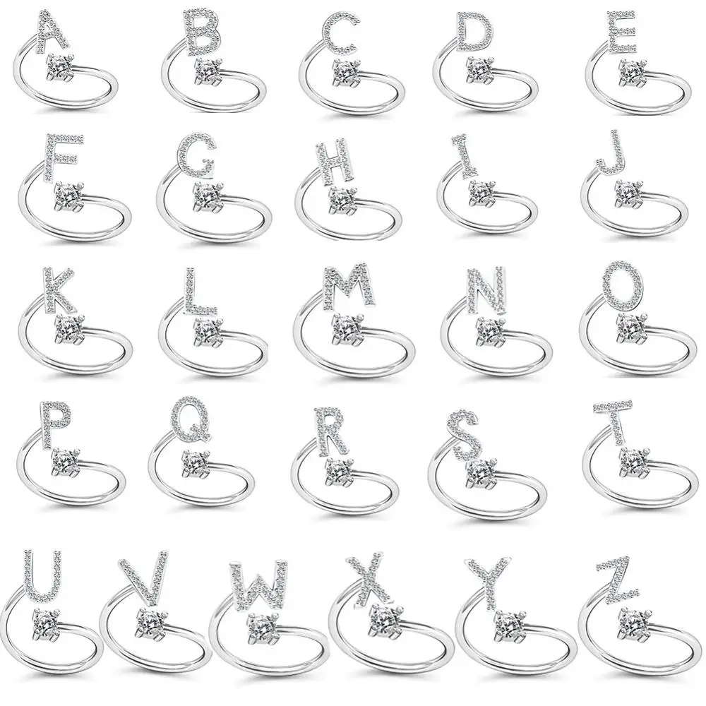 Rhinestone Open Letter Rings Initial Crystal Letter Adjustable Index Finger Rings for Women Girls Fashion Jewelry
Rhinestone Open Letter Rings Initial Crystal Letter Adjustable Index Finger Rings for Women Girls Fashion Jewelry