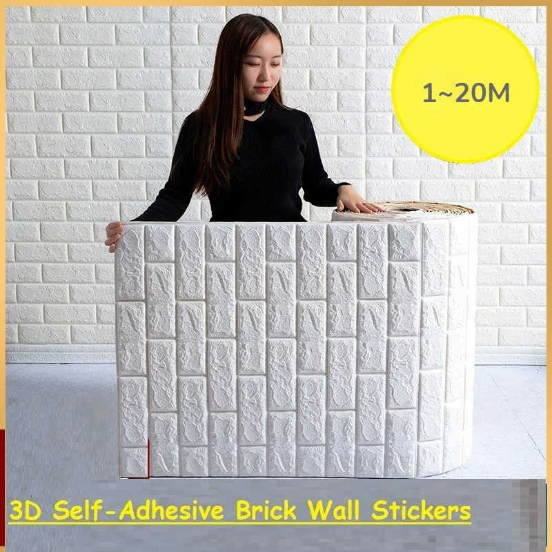 

70cm*1M 3D Self-adhesive Continuous Waterproof Wall Sticker Papel De Pared DIY Home Decor Wall Stickers 3D Brick Wallpapers