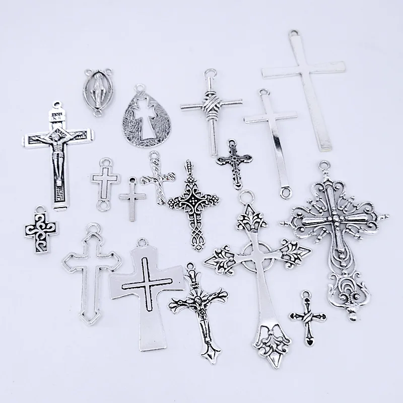 36 ancient silver mixed cross pendants retro alloy DIY European and American religious jewelry accessories
36 ancient silver mixed cross pendants retro alloy DIY European and American religious jewelry accessories
