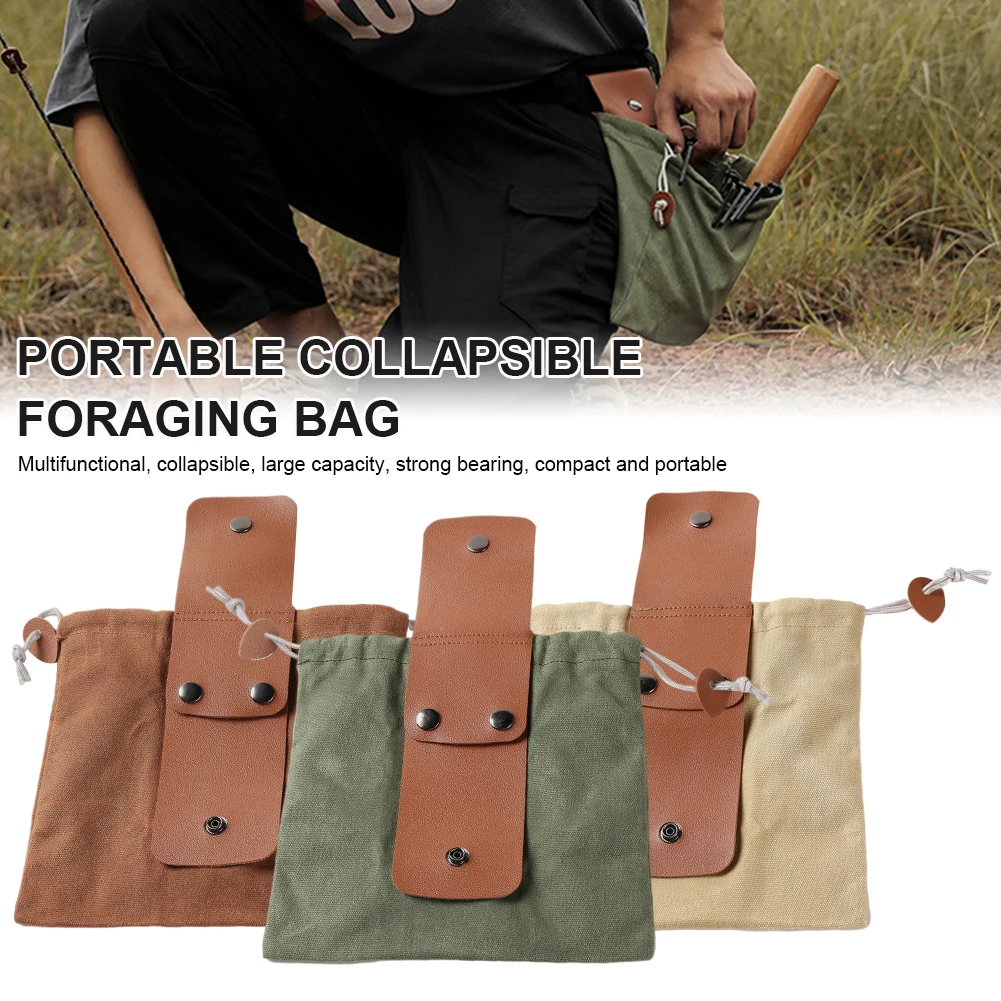 Portable Foraging Bag Fruit Picking Pouch Collapsible Storage Bag Leather Bushcraft Canvas Bag Beachcombing Hiking Camping
Portable Foraging Bag Fruit Picking Pouch Collapsible Storage Bag Leather Bushcraft Canvas Bag Beachcombing Hiking Camping