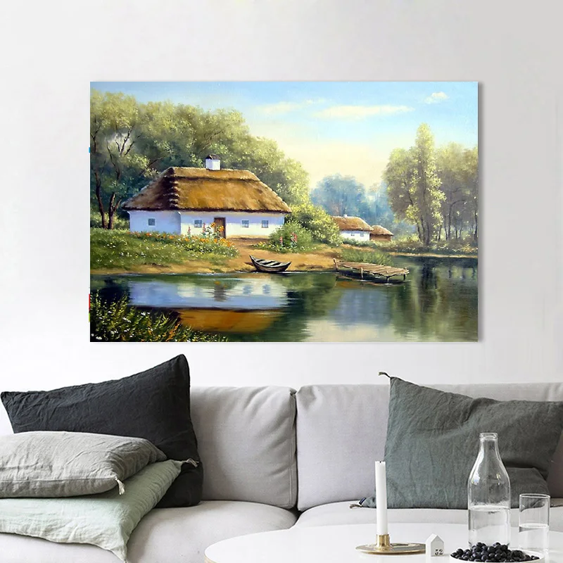 Vintage Oil Painting Print Landscape Poster Wall Art Canvas Painting Grass House Picture For Living Room Bedroom Decoration
Vintage Oil Painting Print Landscape Poster Wall Art Canvas Painting Grass House Picture For Living Room Bedroom Decoration